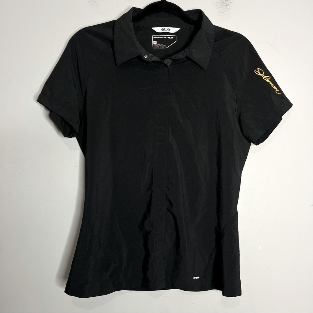 Salomon Actilite Hiking Active Trekking Snap Button Short Sleeve Shirt, size M